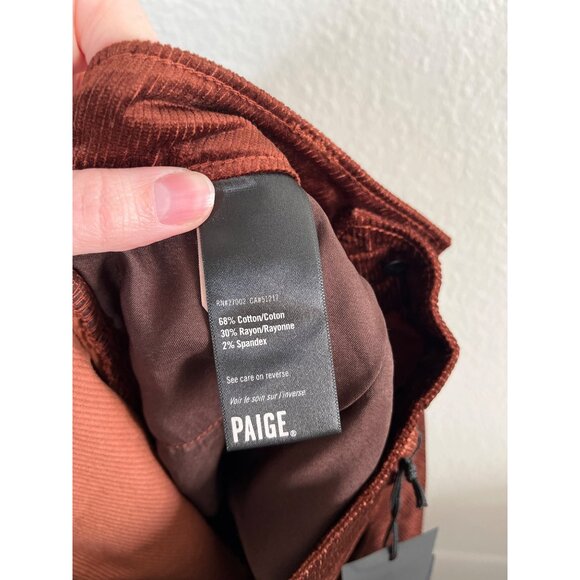 Paige Womens 26 Harper Wide Leg Corduroy Ankle Jeans Rosewood Brown - Picture 8 of 8